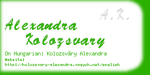 alexandra kolozsvary business card