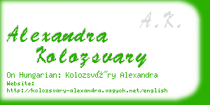 alexandra kolozsvary business card